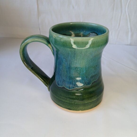 Black Dog Pottery Coffee Cup Mug Rustic Hand Thrown Glazed Signed Irish Fest - Picture 3 of 9